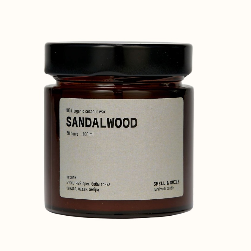 Изображение товара Ароматическая свеча из кокосового воска с ароматом сандалового дерева 200 г