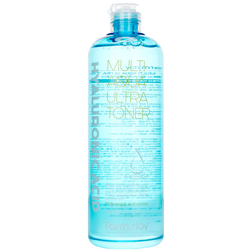 Изображение товара FARMSTAY Тонер для лица увлажняющий с гиалуроновой кислотой Hyaluronic Acid Multi Aqua Utra Toner, 500 мл