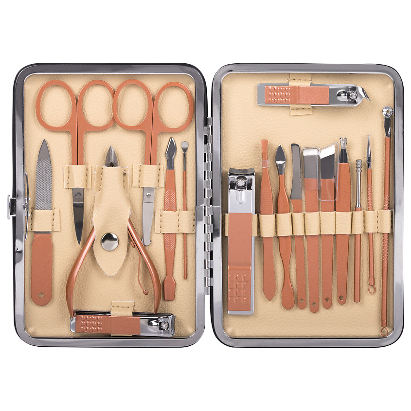 Изображение товара WBZ Универсальный набор для маникюра и педикюра 18 в 1 в футляре, STANDARD, Розовый