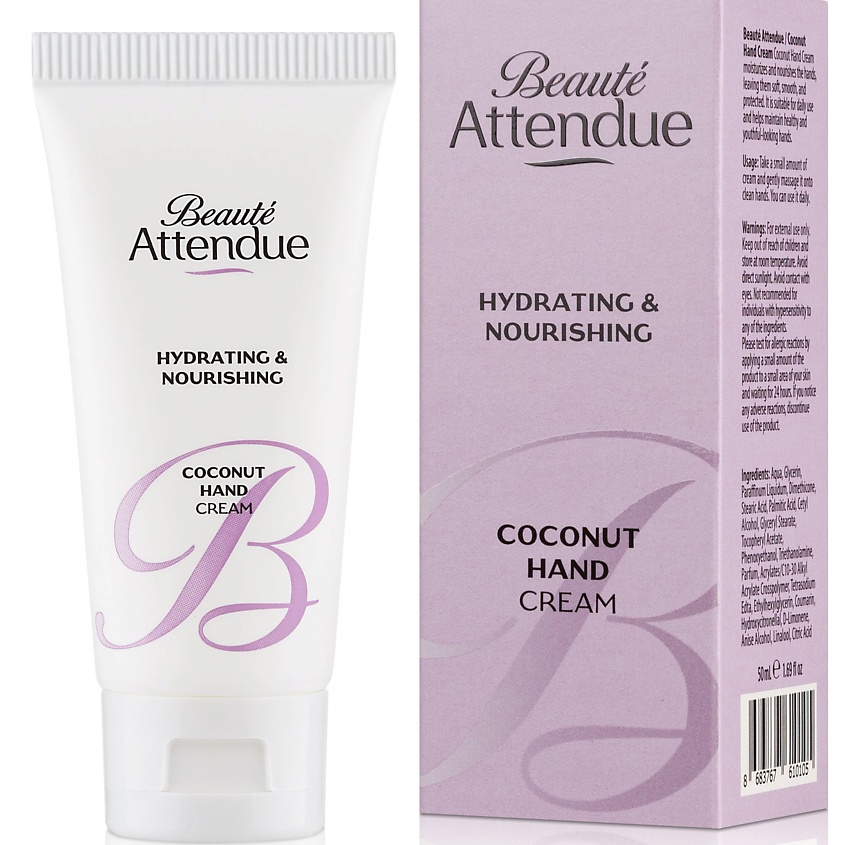 Изображение товара BEAUTE ATTENDUE Кокосовый крем для рук COCONUT HAND CREAM, 50 мл, 1 шт.