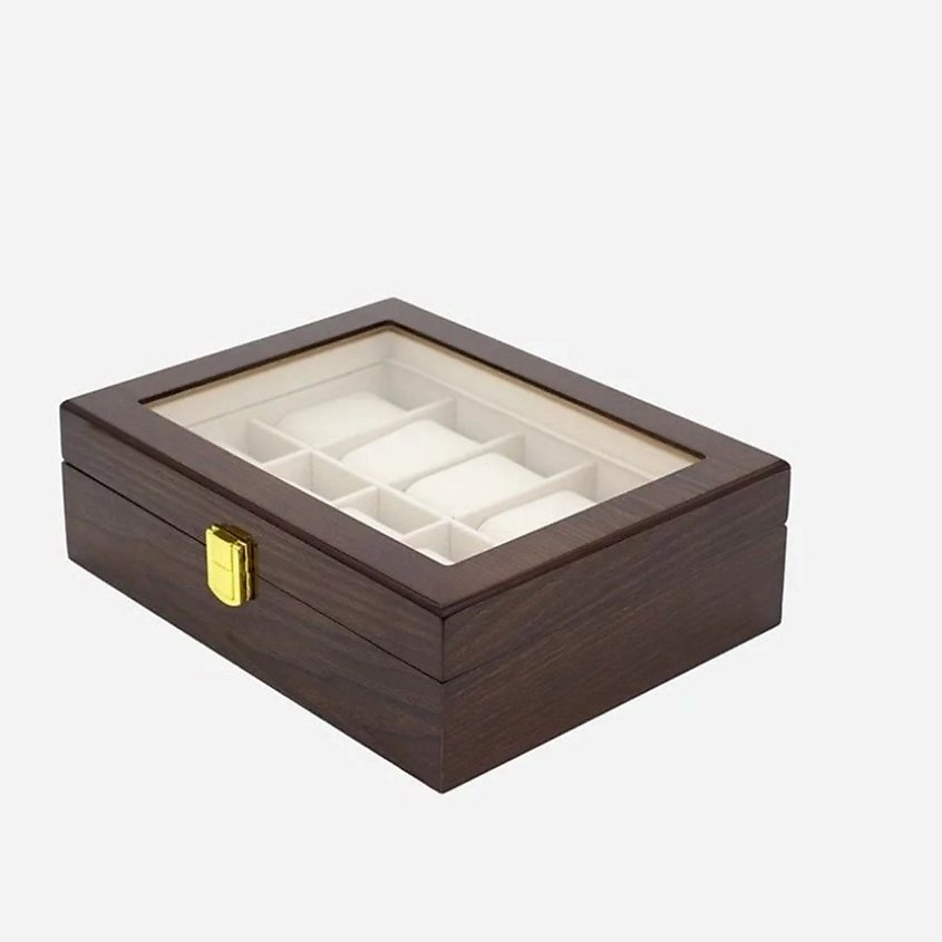 Изображение товара CLOX Шкатулка для хранения часов и украшений, 10 секций, W41-Z, Коричневый