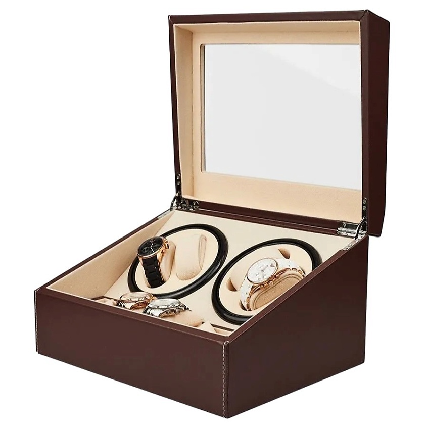 Изображение товара CLOX Шкатулка для автоподзавода 4 и хранения 6 часов, W103C, Коричневый