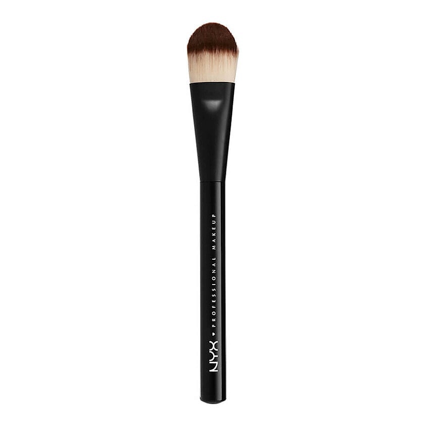 Изображение товара NYX PROFESSIONAL MAKEUP Профессиональная кисть для тональных средств Pro Flat Foundation Brush, Черный