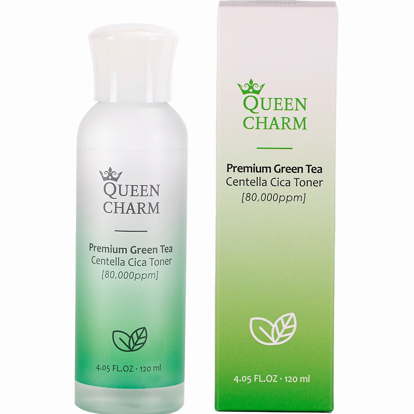 Изображение товара QUEEN CHARM Увлажняющий тонер для лица с зелёным чаем и центеллой азиатской, 120