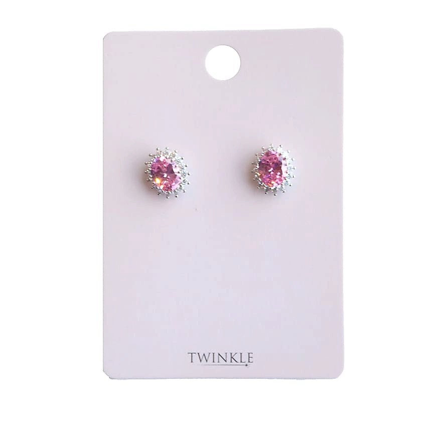 Изображение товара TWINKLE Серьги Pink Stone, 1 пара