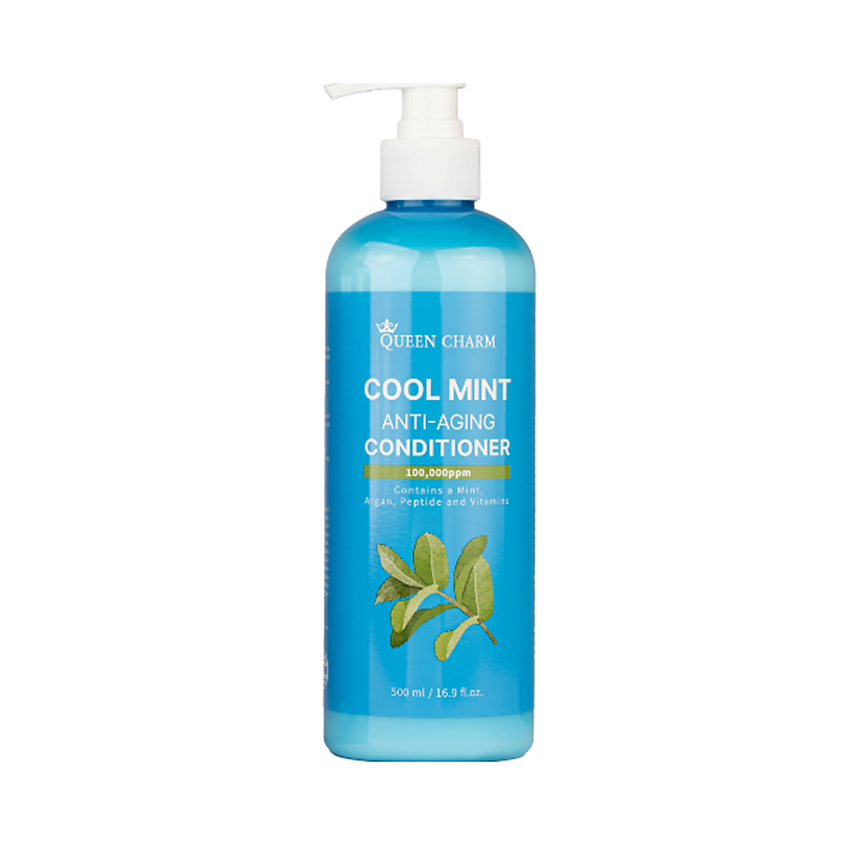 Изображение товара QUEEN CHARM Освежающий кондиционер для волос с 10% экстрактом мяты, COOL MINT ANTI-AGING, 1 шт.