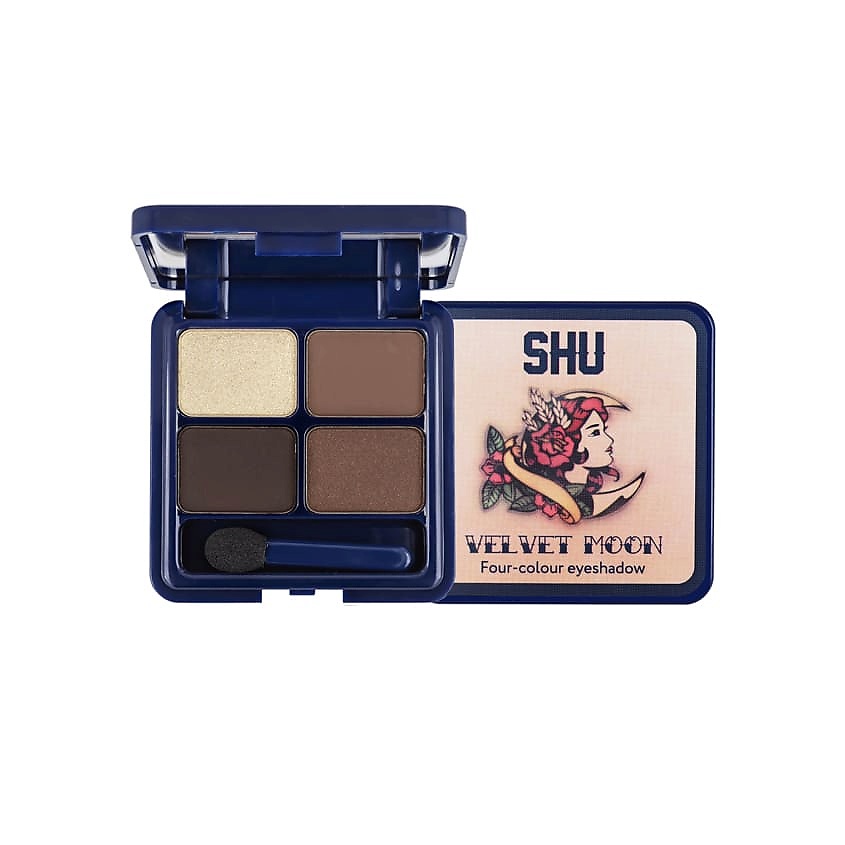 Изображение товара SHU Четырехцветные тени для век Velvet Moon, № 152 золотисто-коричневый, 4,8 г