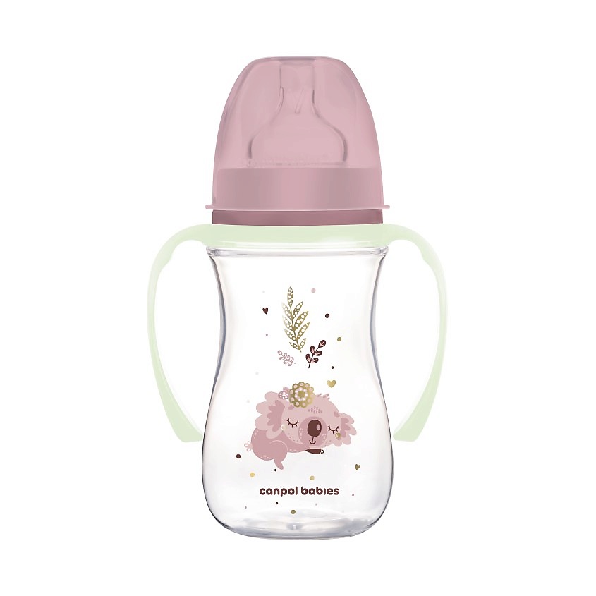Изображение товара CANPOL BABIES Бутылочка для кормления Sleepy Koala со светящимися ручками, Розовый