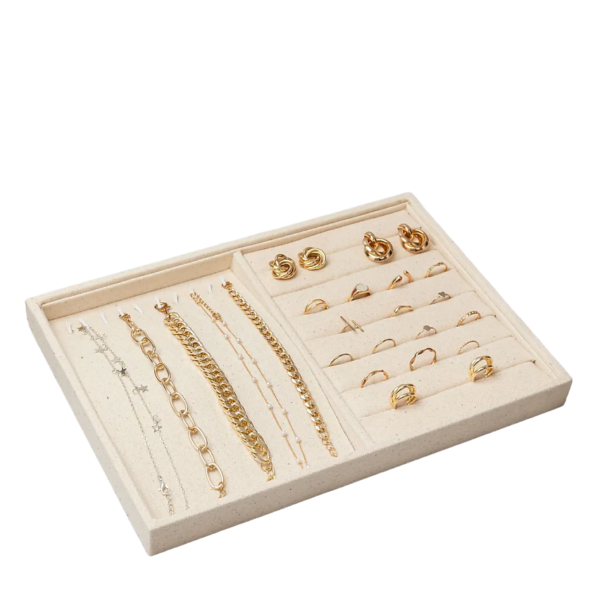 Изображение товара CLOX Шкатулка для хранения украшений открытая, Бежевый