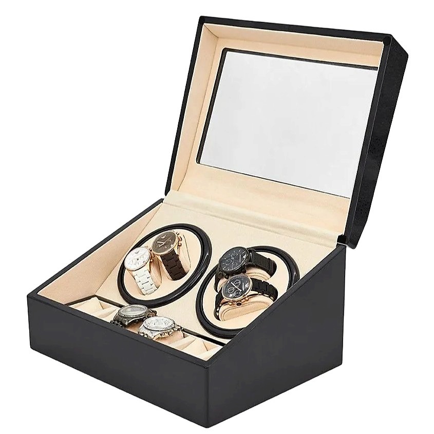 Изображение товара CLOX Шкатулка для автоподзавода 4 и хранения 6 часов, W116B, Черный