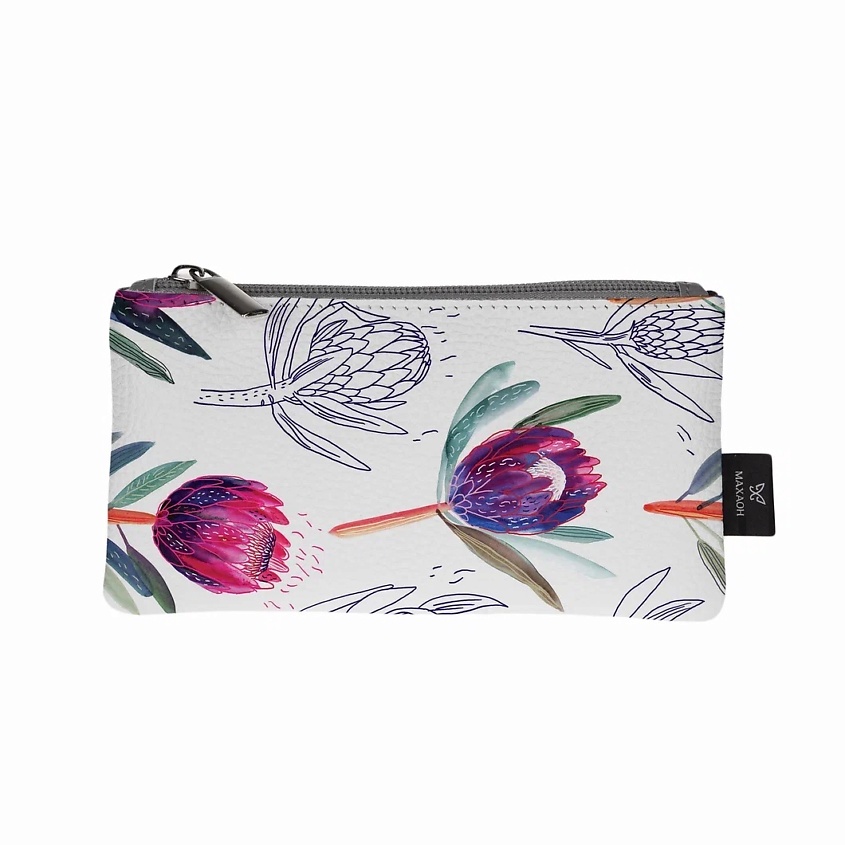 Изображение товара Маленькая женская кожаная косметичка с оригинальным принтом Махаон