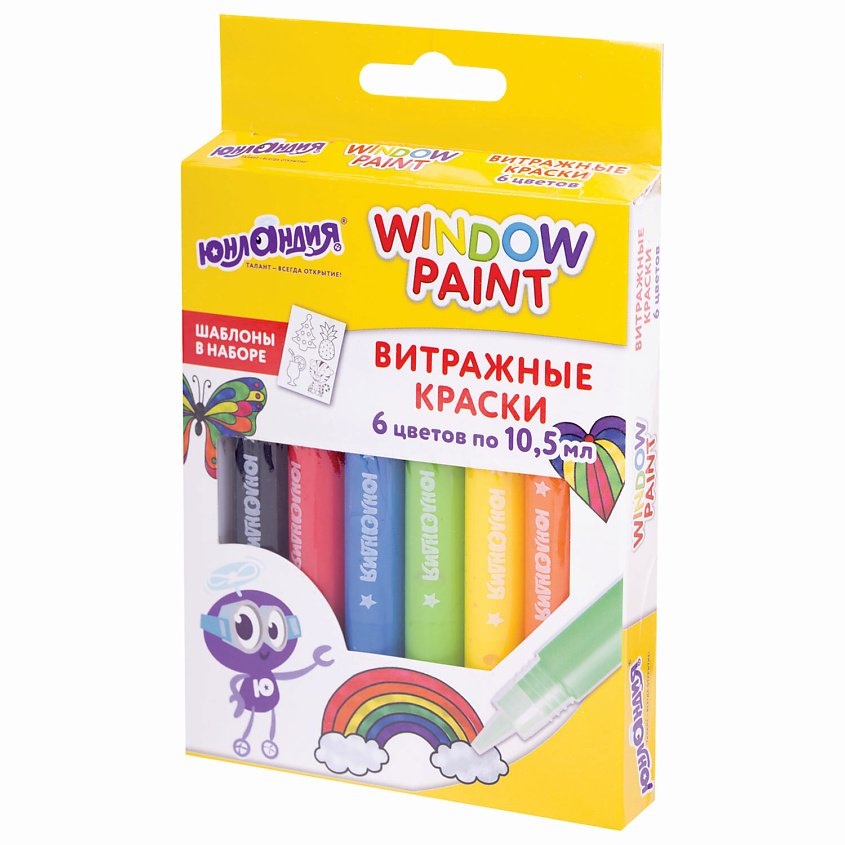 Изображение товара ЮНЛАНДИЯ Краски витражные, 6 цв.