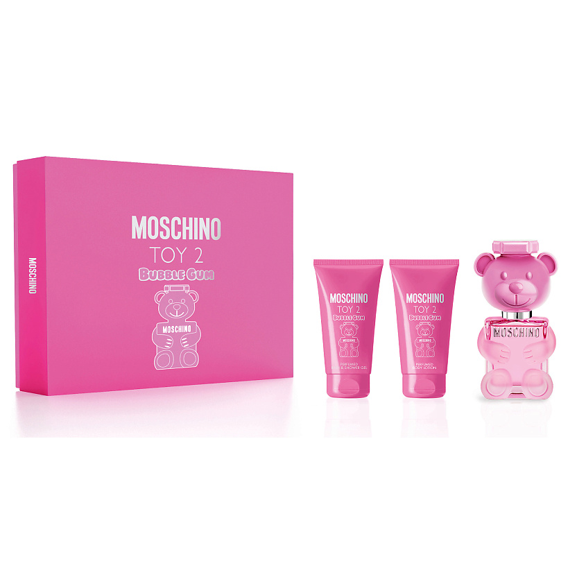 Изображение товара MOSCHINO Подарочный набор женский Toy 2 Bubble Gum 2025, Туалетная вода, спрей 50 мл + Гель для душа 50 мл + Лосьон для тела 50 мл
