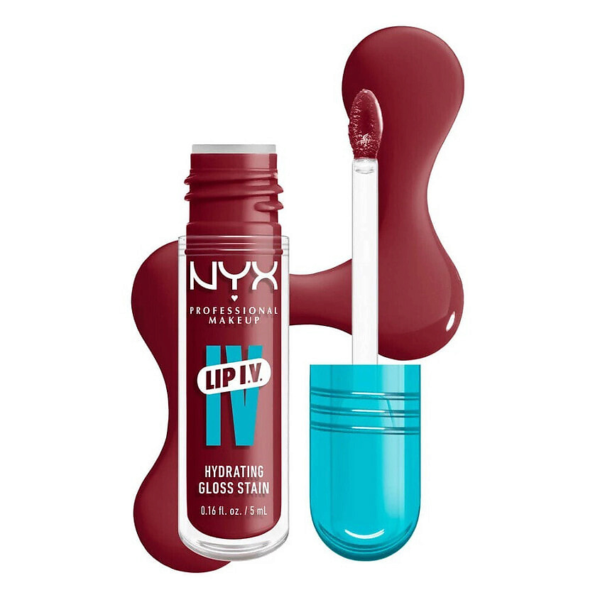 Изображение товара NYX PROFESSIONAL MAKEUP Увлажняющий блеск-тинт для губ Lip I.V. Hydrating Gloss Stain, 09 - Blush Rush