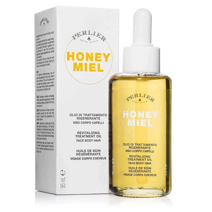 Изображение товара PERLIER Масло для лица, тела и волос восстанавливающее Honey Miel Revitalizing Treatment Oil Face Body Hair, 95 мл