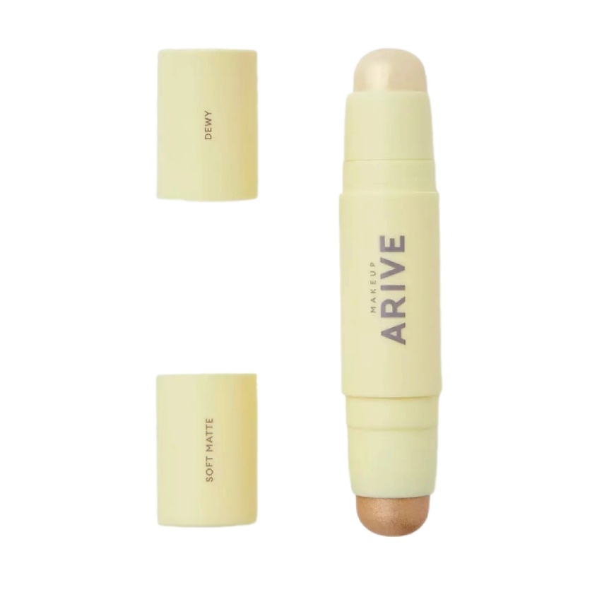 Изображение товара ARIVE MAKEUP Двойной стик-хайлайтер Duo Highlighter Stick Soft Matte & Dewy, 03 Golden - золотистый, 10 г