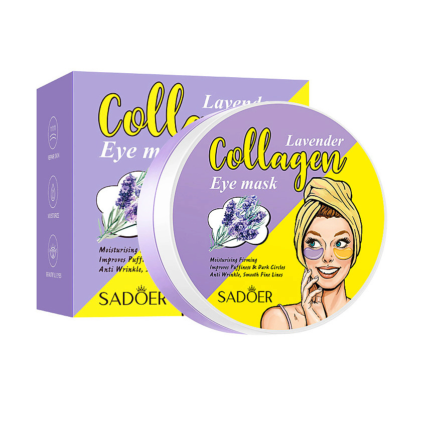 Изображение товара Гидрогелевые патчи для глаз с экстрактом лаванды 80 гр SADOER