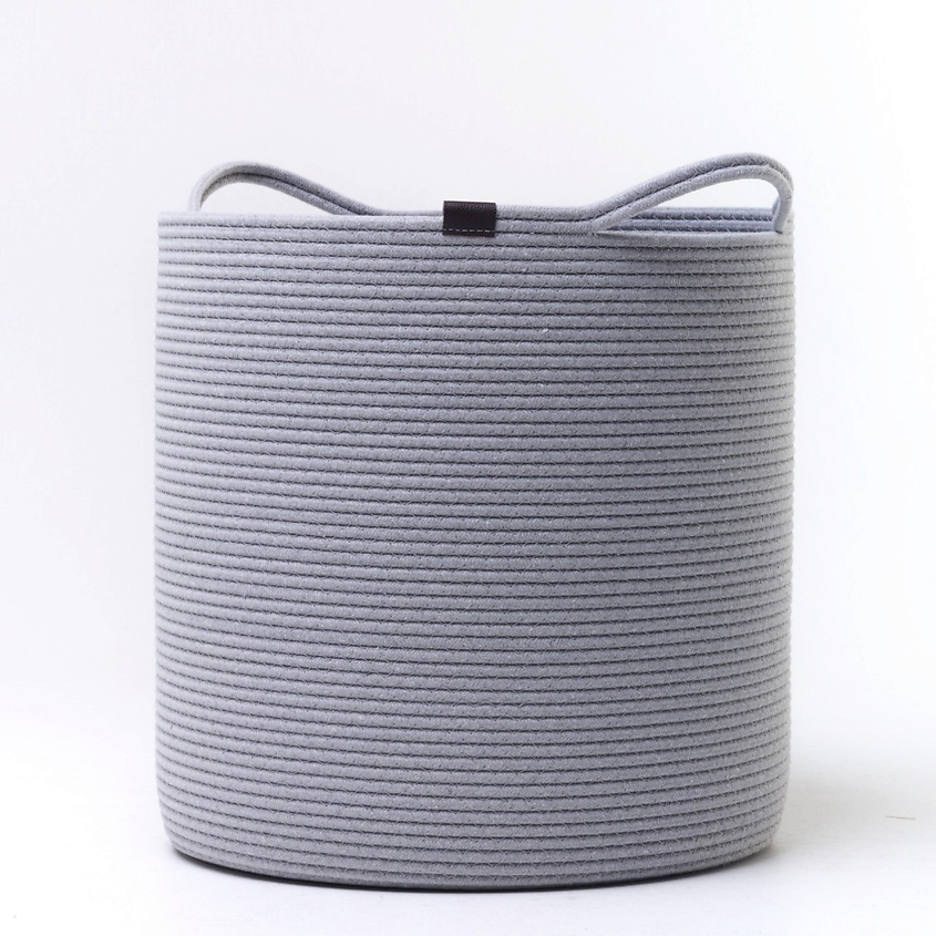 Изображение товара Плетеная корзина ASTIHOME для белья с ручками серого цвета