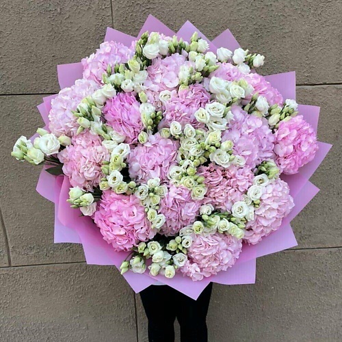 

GLOW FLOWERS Букет из эустомы и гортензии, Букет из эустомы и гортензии