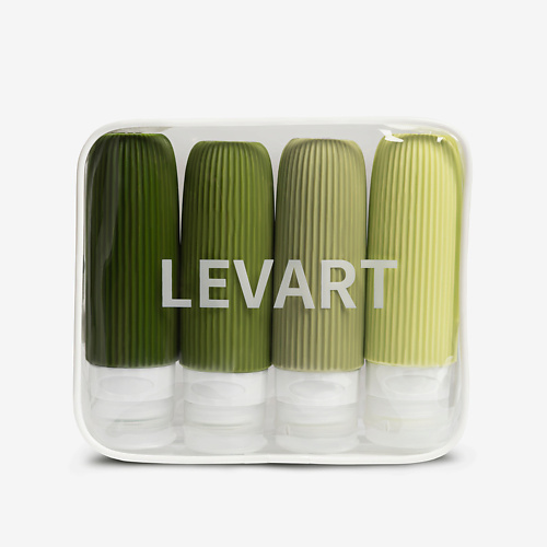 

LEVART Набор дорожных флаконов для косметических средств в путешествие 4 шт., Набор дорожных флаконов для косметических средств в путешествие 4 шт.