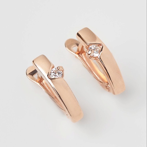

SHINE & BEAUTY Серьги покрытые золотом с фианитами, Серьги покрытые золотом с фианитами