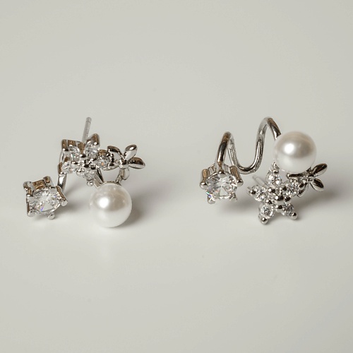 

SHINE & BEAUTY Серьги-каффы покрытые серебром с кристаллами Swarovski, Серьги-каффы покрытые серебром с кристаллами Swarovski