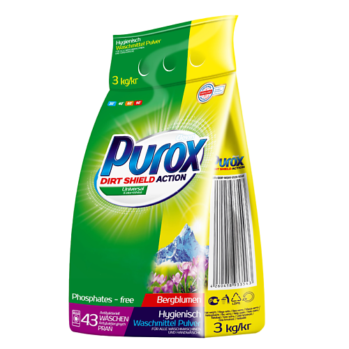 

PUROX Color Универсальный стиральный порошок 3000, Color Универсальный стиральный порошок