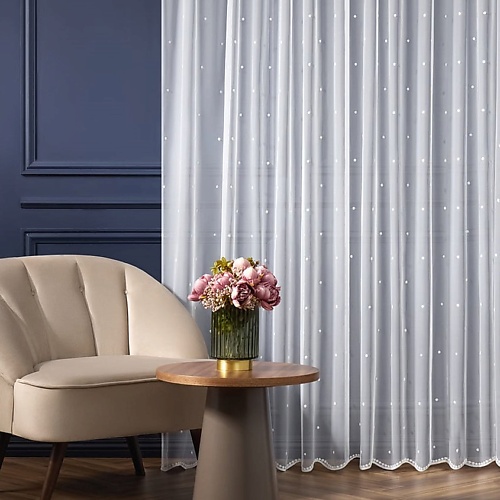 Текстиль для кухни и комнаты ARYA HOME COLLECTION Тюль  Moza ШхВ 500X250 V1-BEYAZK Белый