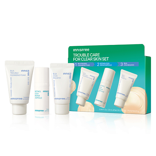 

INNISFREE Мини-набор для ухода за проблемной кожей c ретинолом и торреей Retinol Cica, Мини-набор для ухода за проблемной кожей c ретинолом и торреей Retinol Cica