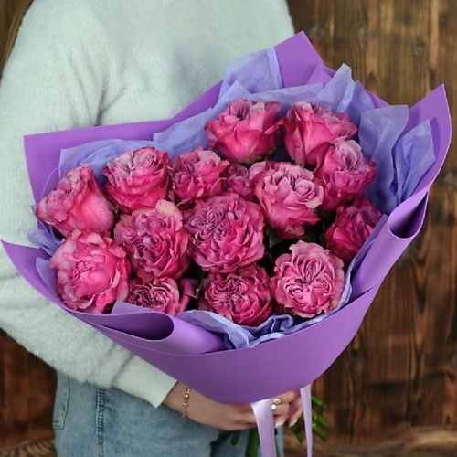 

MILOTTA FLORAL SHOP 15 пионовидных роз Кантри блюз, 15 пионовидных роз Кантри блюз