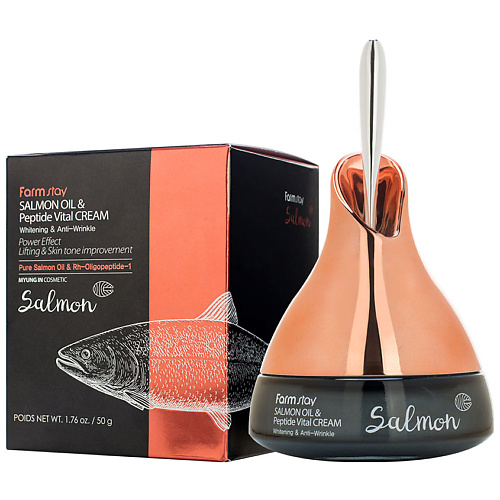 

FARMSTAY Крем для лица Омолаживающий с маслом лосося и пептидами Salmon Oil & Peptide Vital Cream, Крем для лица Омолаживающий с маслом лосося и пептидами Salmon Oil & Peptide Vital Cream