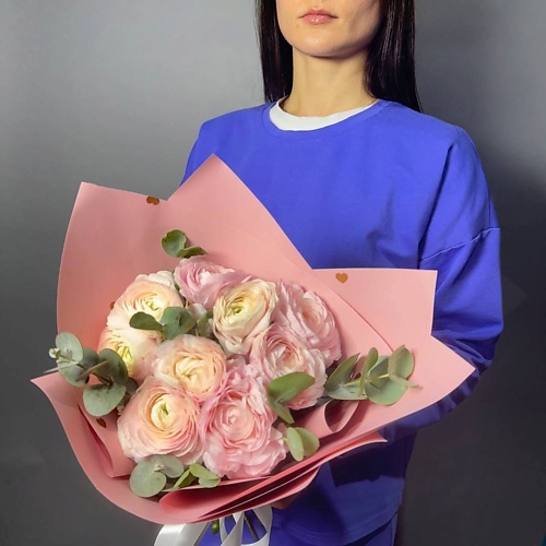 

GLOW FLOWERS Моно-букет из 9 ранункулюсов, Моно-букет из 9 ранункулюсов