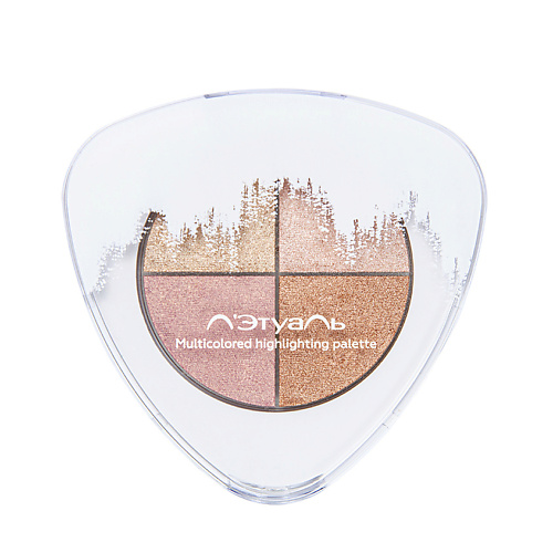

ЛЭТУАЛЬ Палетка хайлайтеров Multicolored highlighting palette, 4 цвета, Палетка хайлайтеров Multicolored highlighting palette, 4 цвета