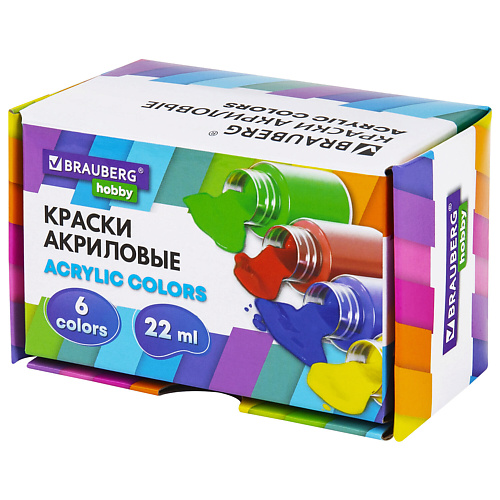 

BRAUBERG Краски акриловые художественные HOBBY, Краски акриловые художественные HOBBY