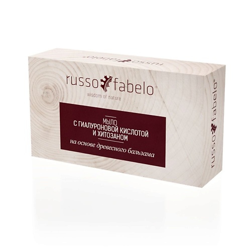 

RUSSO-FABELO Мыло с гиалуроновой кислотой и хитозаном на основе древесного бальзама 80.0, Мыло с гиалуроновой кислотой и хитозаном на основе древесного бальзама