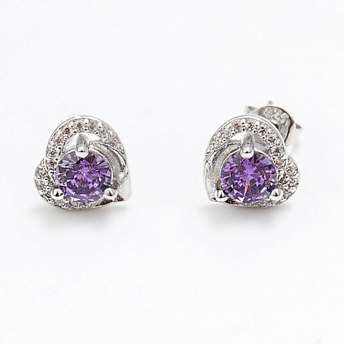 

SHINE & BEAUTY Серьги-гвоздики покрытые серебром с кристаллами Swarovski, Серьги-гвоздики покрытые серебром с кристаллами Swarovski