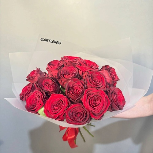 

GLOW FLOWERS Моно-букет из 15 Красных Роз, Моно-букет из 15 Красных Роз