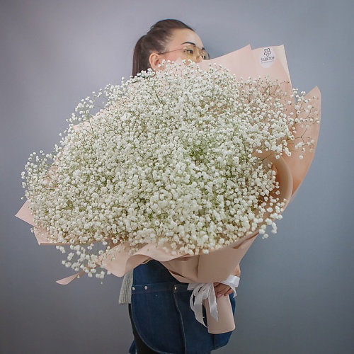 ПЯТЬ ЦВЕТОВ Букет цветов из 25 белых гипсофил