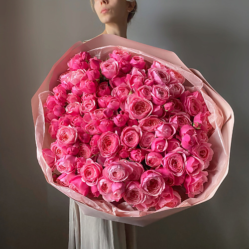 

VERESK Пышный букет из премиальных пионовидных роз Silva Pink. Veresk 253, Пышный букет из премиальных пионовидных роз Silva Pink. Veresk 253