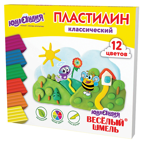 

ЮНЛАНДИЯ Пластилин классический Весёлый шмель 1, Пластилин классический Весёлый шмель