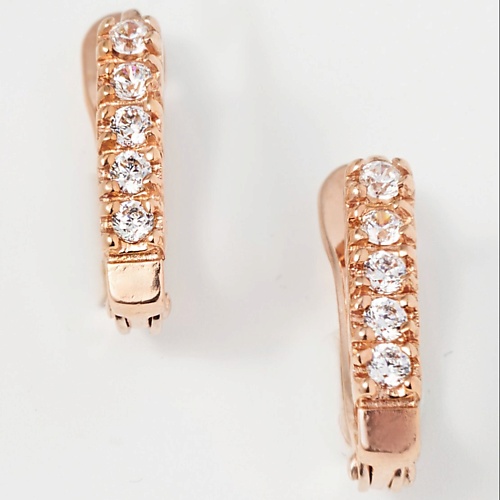 

SHINE & BEAUTY Серьги покрытые золотом с фианитом, Серьги покрытые золотом с фианитом