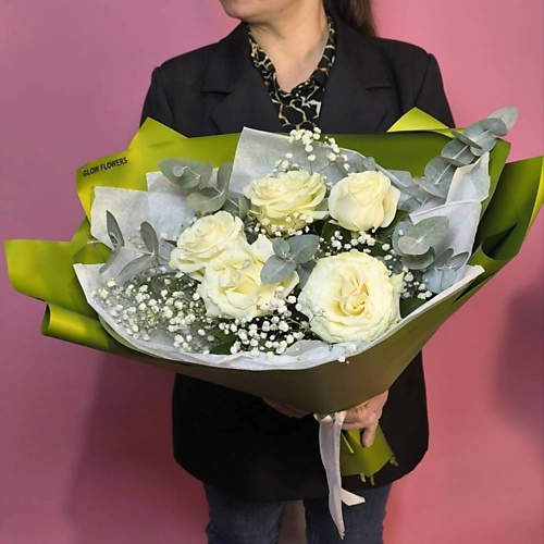 

GLOW FLOWERS Букет роз и эвкалипта, Букет роз и эвкалипта