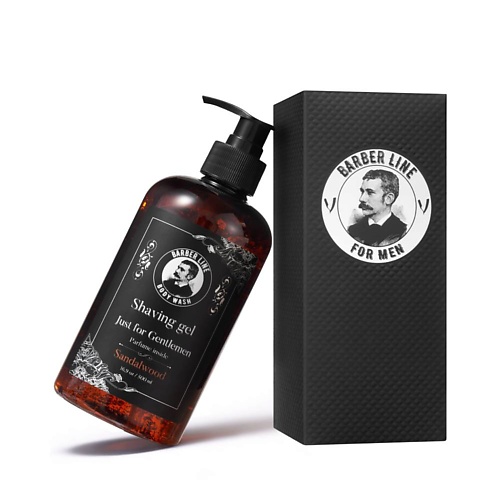 

BARBER LINE FOR MEN Гель для бритья, не пенящийся, аромат Сандала, Гель для бритья, не пенящийся, аромат Сандала