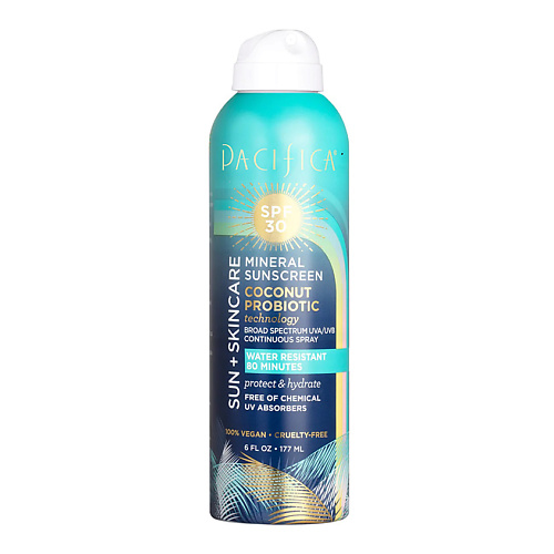 

PACIFICA Солнцезащитный крем с пробиотиком SPF30 Mineral Sunscreen Spray SPF 30 - Coconut Probiotic, Солнцезащитный крем с пробиотиком SPF30 Mineral Sunscreen Spray SPF 30 - Coconut Probiotic