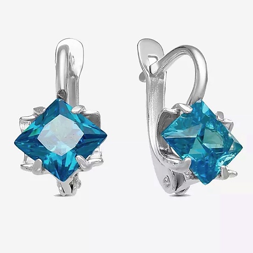 

SHINE & BEAUTY Серьги покрытые серебром с фианитом, Серьги покрытые серебром с фианитом