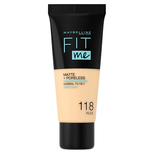 

MAYBELLINE NEW YORK MAYBELLINE Матирующий тональный крем Fit Me Matte & Poreless, MAYBELLINE Матирующий тональный крем Fit Me Matte & Poreless