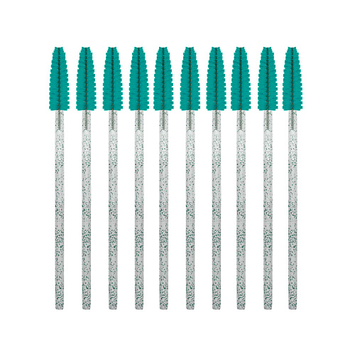

SEXY LASH'N'BROW Щеточки для ресниц и бровей одноразовые бирюзовые с глиттером, Щеточки для ресниц и бровей одноразовые бирюзовые с глиттером