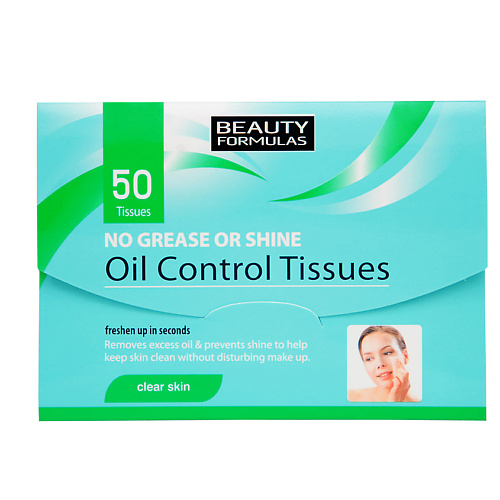 

BEAUTY FORMULAS Салфетки для регулирования жирности кожи Oil Control Tissues, Салфетки для регулирования жирности кожи Oil Control Tissues
