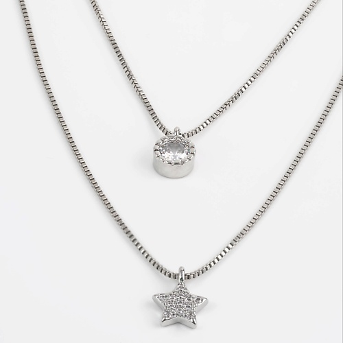 

SHINE & BEAUTY Многослойное колье покрытое серебром с кристаллами Swarovski, Многослойное колье покрытое серебром с кристаллами Swarovski