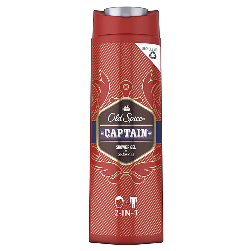 

OLD SPICE Гель для душа + шампунь 2в1 Captain, Гель для душа + шампунь 2в1 Captain